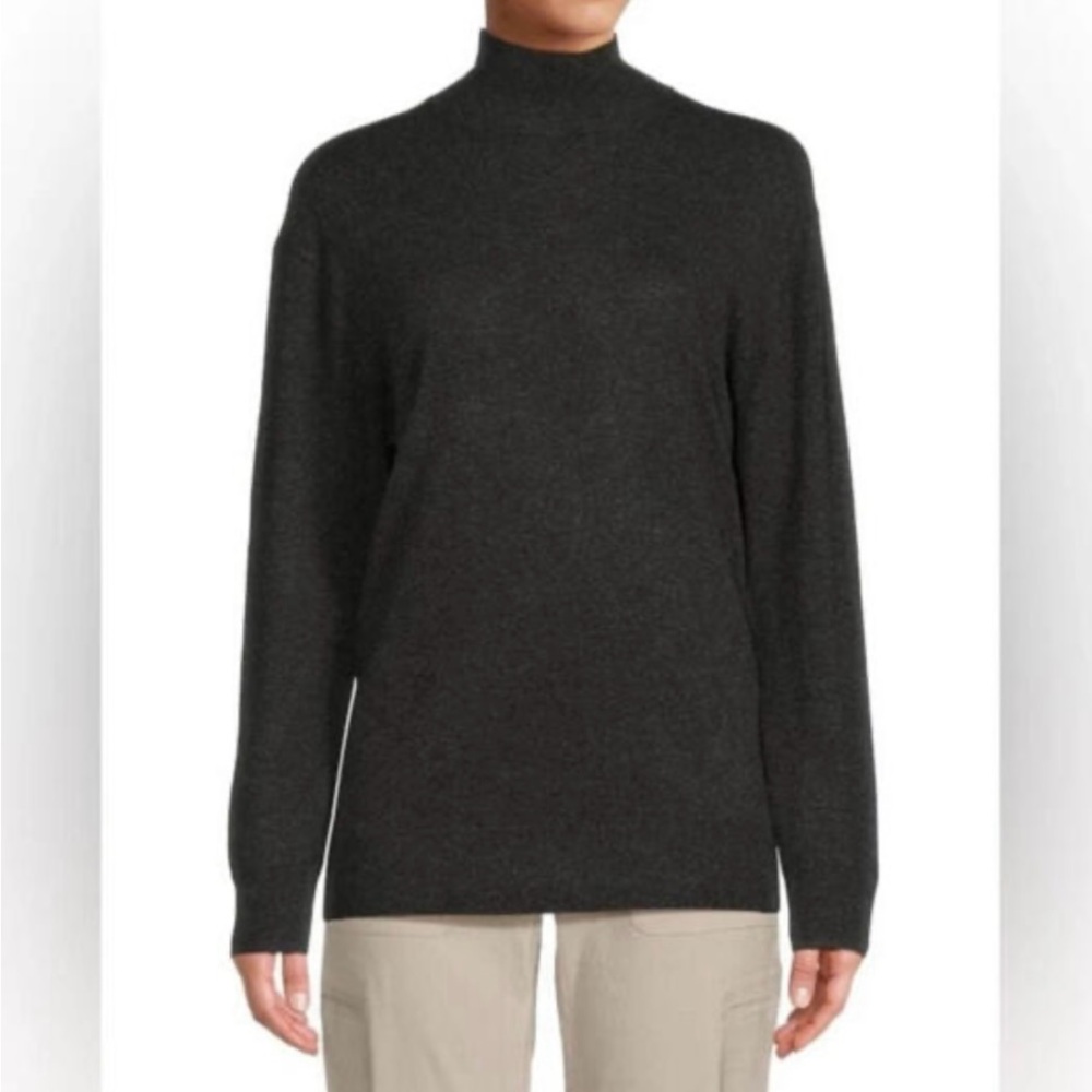 Vince Weekend Wool Cashmere Mock‎ Neck Pullover, BLACK 🖤